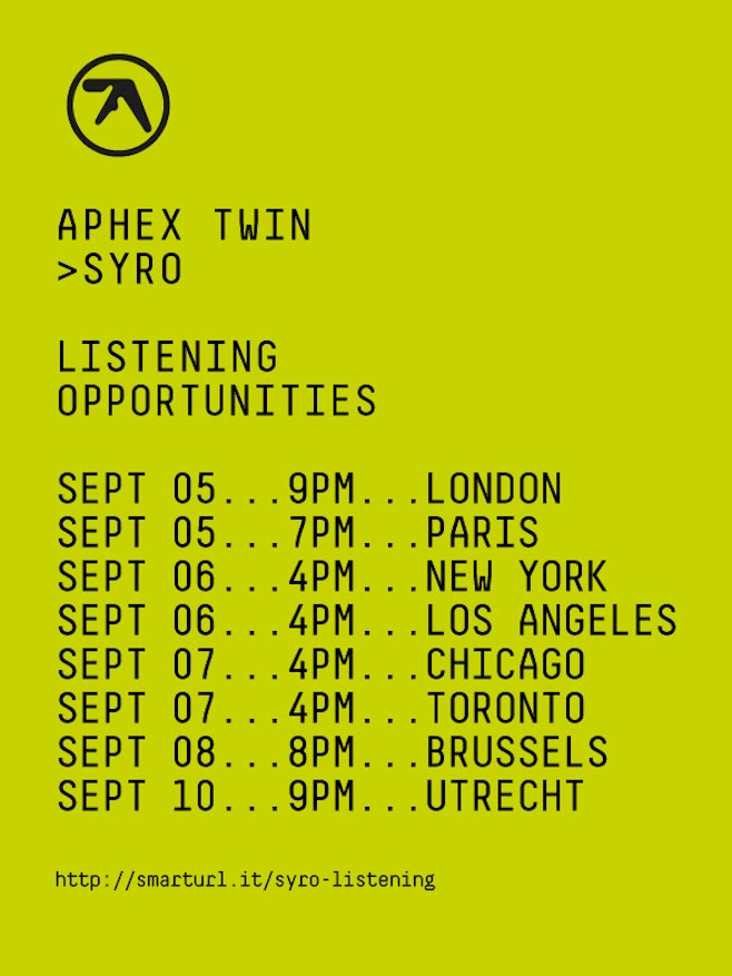 Aphex Twin Syro listening parties