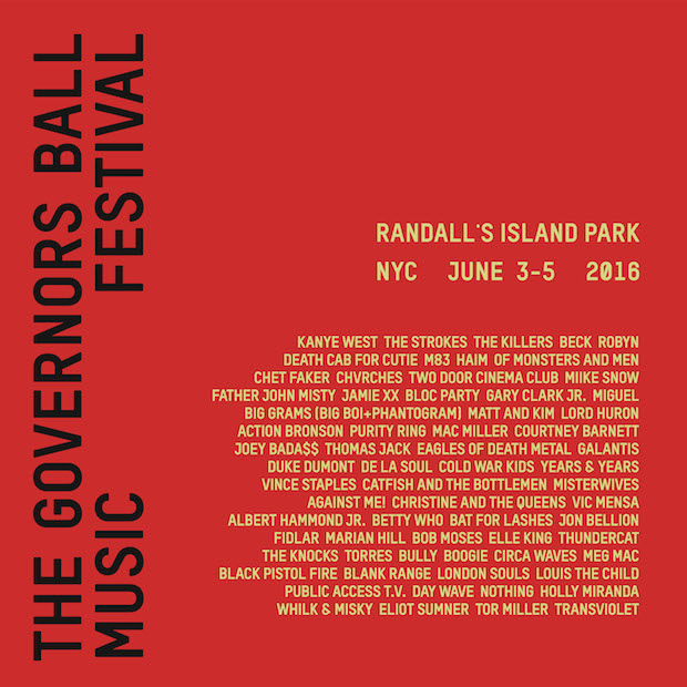 Governor's Ball 2016 lineup