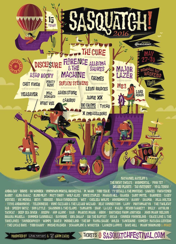 Sasquatch 2016 lineup