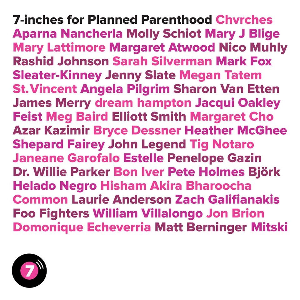 7-inches for Planned Parenthood lineup