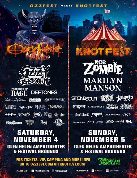 Ozzfest Meets Knotfest 2017 lineup