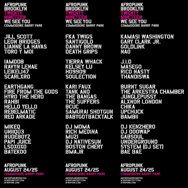 Afropunk 2019 lineup