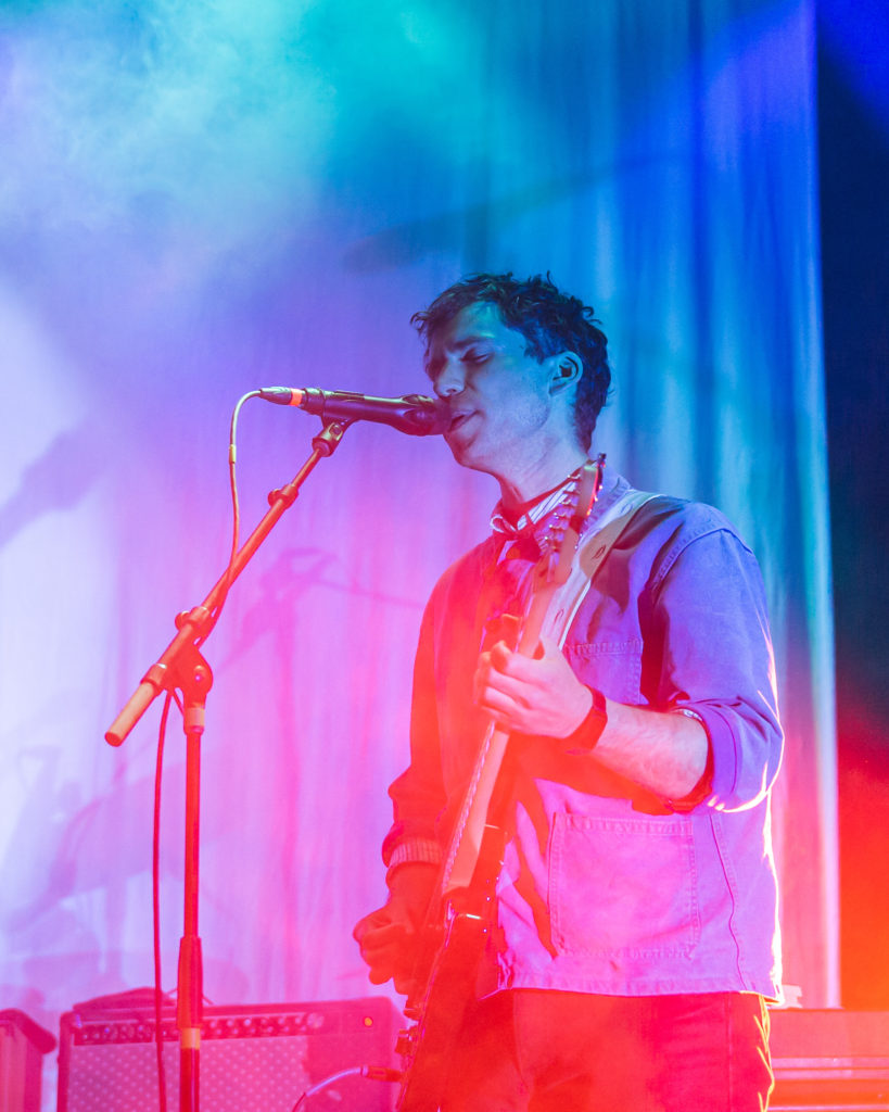 singer and guitar player from Parquet Courts performs onstage