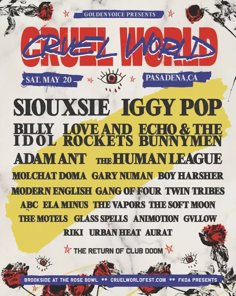 Siouxsie, Iggy Pop, Echo and the Bunnymen performing at Cruel